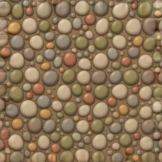 weathered river pebbles