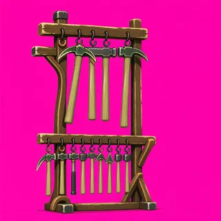 weathered tool rack