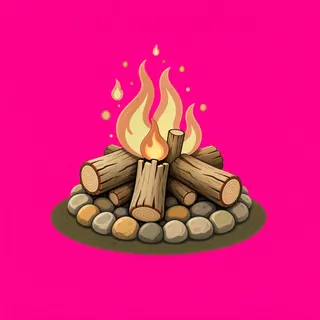 campfire, plain design