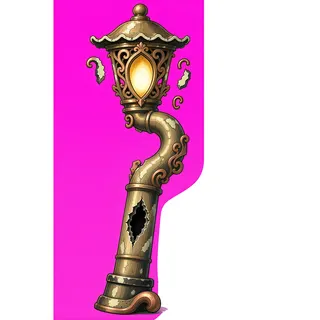 damaged lantern post