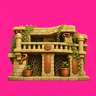 balcony platform, overgrown