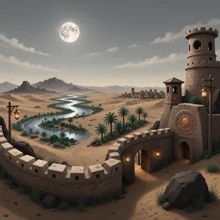 border overlook at moonlit night