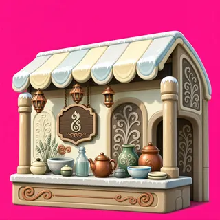 frosted market stall