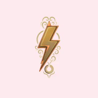 lightning bolt, rare accent design