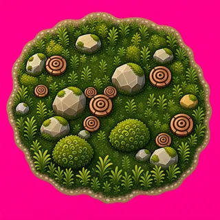 small moss patch, dense arrangement
