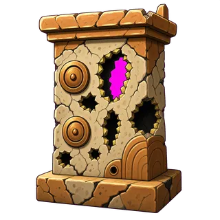 wall isolated pillar, damaged