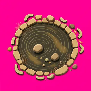 shallow puddle, irregular arrangement