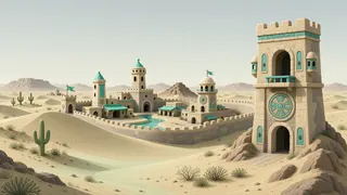 distant stronghold at daylight