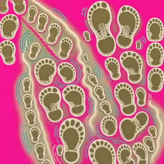 footprints, dense arrangement