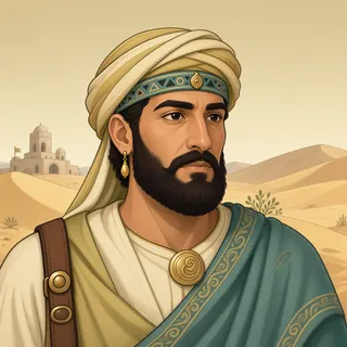 original adult merchant, calm expression