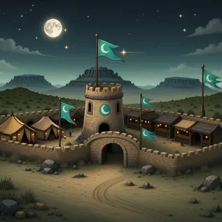 quiet camp at moonlit night