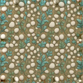 overgrown pale pebbles