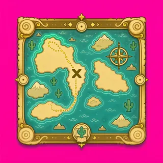 treasure map, ornate design