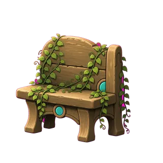 overgrown bench