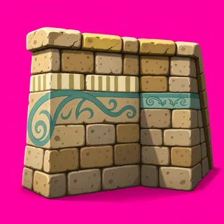 weathered stone wall section