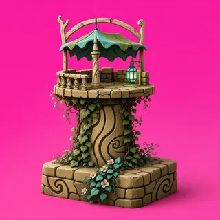 overgrown watchtower