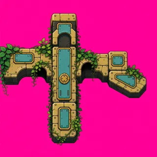 wall T junction, overgrown