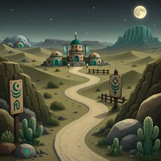 winding wilderness path at moonlit night