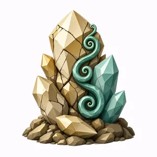 damaged crystal cluster