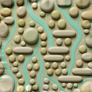 dust-covered pale pebbles