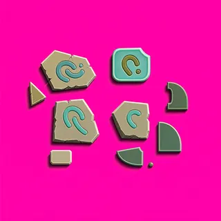 broken fragments, sparse arrangement