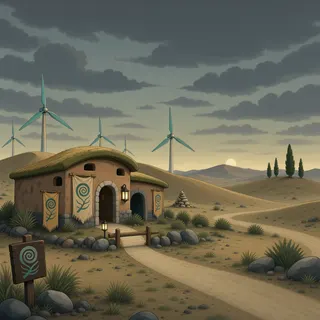 quiet camp at overcast twilight