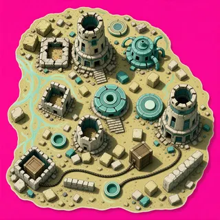 broken fragments, dense arrangement