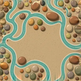 dust-covered river pebbles
