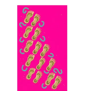 footprints, elongated arrangement