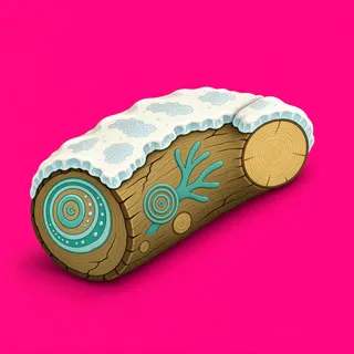 frosted fallen log