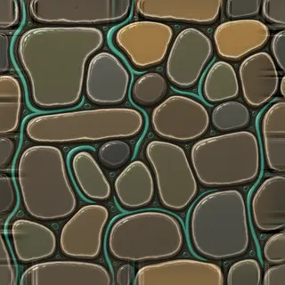 damp worn cobbles