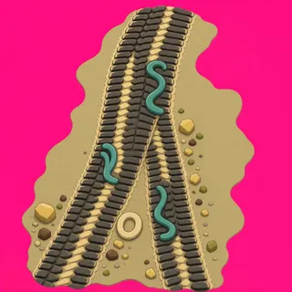 wheel tracks, elongated arrangement