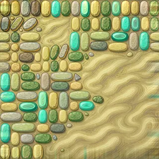 weathered river pebbles