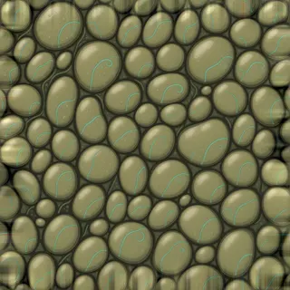 damp river pebbles