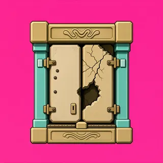 door closed, damaged