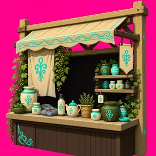 overgrown market stall