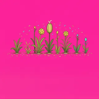 small weeds, elongated arrangement