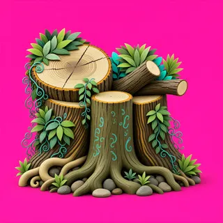 overgrown tree stump