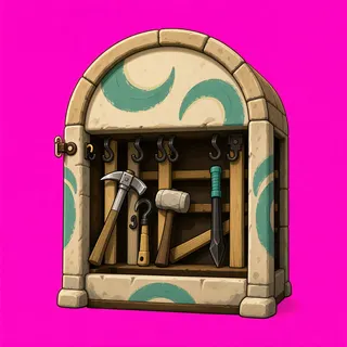 weathered tool rack
