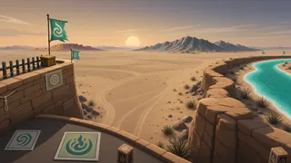 border overlook at dusk