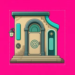 door closed, intact