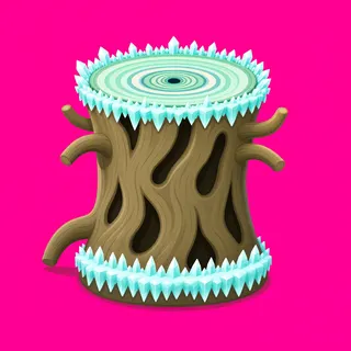 frosted tree stump