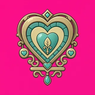 heart, ornate design