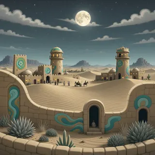 border overlook at moonlit night