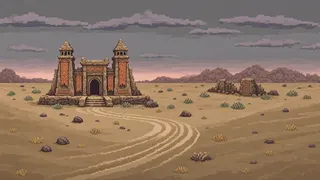 ancient landmark at overcast twilight