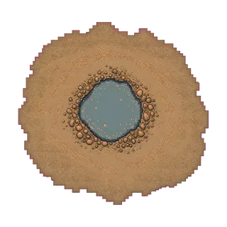 shallow puddle, clustered arrangement