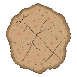 hairline ground cracks, sparse arrangement