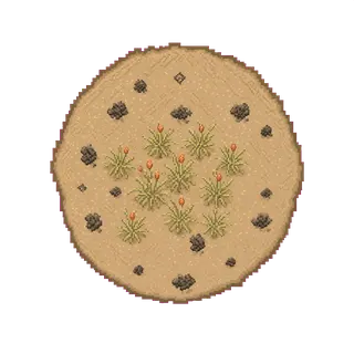 small weeds, clustered arrangement