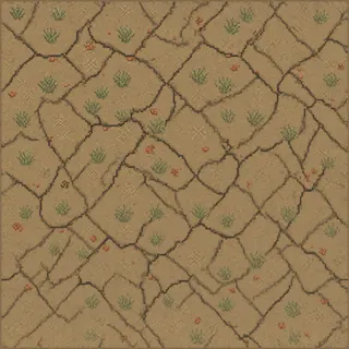 overgrown cracked earth