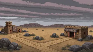 border overlook at overcast twilight